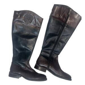 Vince Camuto Black and Brown Heeled Boots